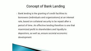 concept and principles of lending [upl. by Fasano]