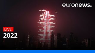 Bonne année  Feu dartifice à Dubai pour larrivée de 2022 [upl. by Arayc857]