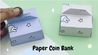 DIY MINI PAPER COIN BANK  Paper Piggy Bank  Paper Craft  Easy kids craft ideas  Paper Craft New [upl. by Nellac]