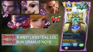 CRAZIEST MATCH GLOBAL URANUS VS 5 ENEMY WITH ANTI LIFESTEAL🤯😵‍💫 3 DOMINANCE ICE AND 2 SEA HALBERD [upl. by Gelman]