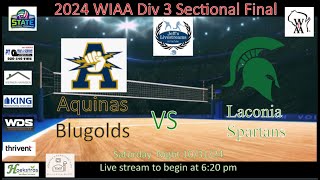 Aquinas vs Laconia WIAA Div 3 Sectional Final 110224 [upl. by Trilbie]