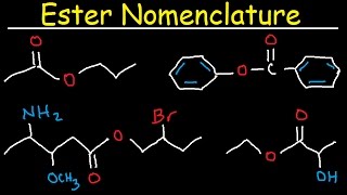 Naming Esters  IUPAC Nomenclature Branches Substituents amp Benzene Rings  Organic Chemistry [upl. by Saduj17]