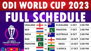 World Cup 2023 Schedule ODI World Cup 2023 Schedule full fixtures list match timings amp venues [upl. by Cinda]