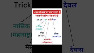 भारत में कहाँ पर नोट छपते हैं Do You Knowimportant exam viralvideo viralshorts generalknowledge [upl. by Eilatam867]