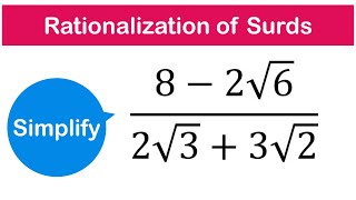 How to Rationalize the denominator with a Surd  SHS CORE  ELECTIVE MATH [upl. by Kentigerma]