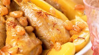 Recette  Tajine de poulet aux raisins et citron confit [upl. by Yecies463]