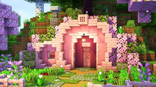 Minecraft  How to build a Cherry Hobbit Hole  Tutorial [upl. by Dyraj932]