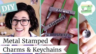 DIY Metal Stamped Holiday Gifts  Book Inspired Keychains and Charms  laurenfairwx [upl. by Nalahs942]