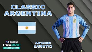 J ZANETTI facestats Classic Argentina How to create in PES 2021 [upl. by Dahraf1]