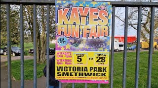 Smethwick Victoria Park Kayes Fun Fair  April 2024 [upl. by Nivle]