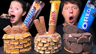 ASMR OREO CAKE SNICKERS CAKE TWIX CAKE MUKBANG EATING 먹방 Tati ASMR [upl. by Eemaj334]