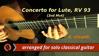 A Vivaldi  Allegro 3rd mvt from Concerto for Lute in D Major RV 93 [upl. by Poore696]