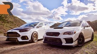 Big Turbo 400HP Subaru STI vs Tuned E85 Ford Focus RS  Tuner Shootout [upl. by Rolecnahc]