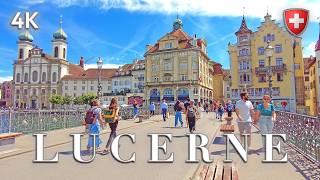 SWITZERLAND LUCERNE 🇨🇭 Stroll along Central Streets amp Lucernes Embankment  Summer walking tour 4K [upl. by Gwendolyn]