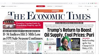 14 November 2024  The Economic Times Newspaper  Daily Finance amp Business News Analysis [upl. by Tulley]