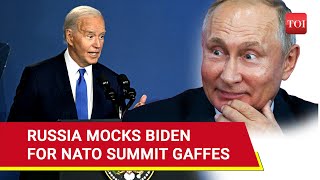 Putin Mocks Biden For NATO Gaffes Russia Blasts US President For Attacking Kremlin Boss  Watch [upl. by Eidnil]