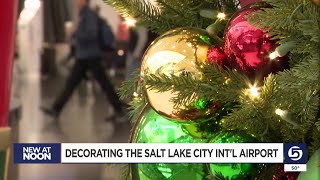 Salt Lake City International Airport decks the halls for the holidays [upl. by Ilenay]