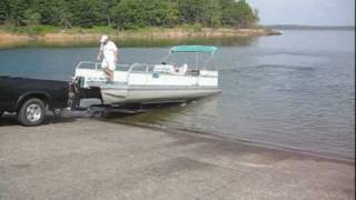 How to Load a Pontoon Boat onto a Trailer in less than 2 Minutes [upl. by Nnylrahc]