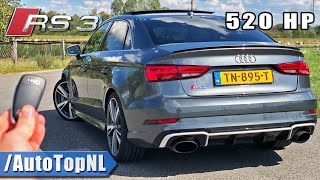 520HP Audi RS3 Sedan REVIEW on AUTOBAHN NO SPEED LIMIT by AutoTopNL [upl. by Ynnavoeg]