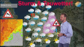 Aktuelle Sturm Glätte Regen amp Tauwettervorhersage 19 bis 21 Januar Der Winter macht Pause [upl. by Krischer]