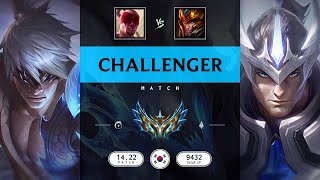 Challenger Match Super Lee Sin vs Super Jarvan IV  KR server Patch 1422 [upl. by Lletnahc]