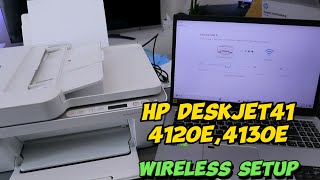 How To Do a WIFI Setup of HP Deskjet 4120e4130e AllinOne Wireless Printer [upl. by Bernadina]