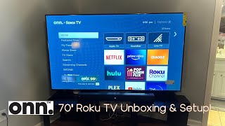 70quot Onn Roku TV  Unboxing amp Setup 398 Black Friday Special [upl. by Brad]