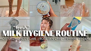 Moisturizing Morning Hygiene Routine  Fresh Rose Hydrating Skincare  Milk Body Care for dry skin [upl. by Nylcoj]