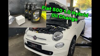 Fiat 500 hybrid oil change DIY Ölwechsel [upl. by Eirellam]