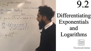 Edexcel A level Maths 92 Differentiating Exponential and Logarithmic Functions [upl. by Aniteb]