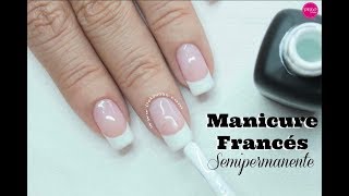 Francés semipermanente para principiantes  Gel polish french Manicure [upl. by Mcgrody]