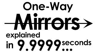 OneWay Mirrors explained in ten seconds [upl. by Dlanar]