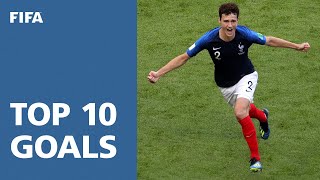 TOP 10 GOALS  2018 FIFA World Cup Russia [upl. by Yrogerg]