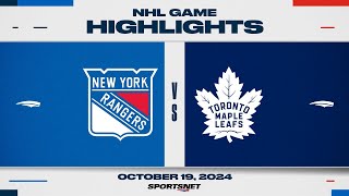 NHL Highlights  Rangers vs Maple Leafs  October 19 2024 [upl. by Richart118]