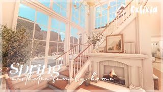 Bloxburg Large Realistic Spring Family Home Interior  Roblox Speedbuild [upl. by Kara-Lynn]