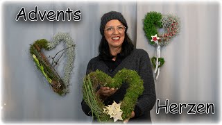 Adventdeko💚💚💚Herzen im AdventBlumen und Dekorationen [upl. by Binetta]