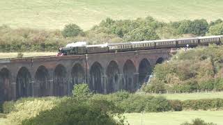 5043 Earl of Mount Edgcumbe crosses Harringworth Viaduct [upl. by Samanthia]