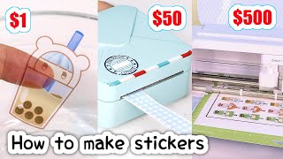 How I make STICKERS 1 vs 500  sticker printer print and cut CRICUT MAKER tutorial and more [upl. by Anett693]