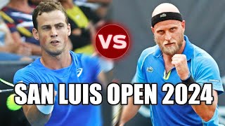 Denis Kudla vs Vasek Pospisil SAN LUIS OPEN 2024 Highlights [upl. by Nylarak]