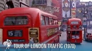 Tour of London Traffic DoubleDecker Buses amp Black Cabs 1970  British Pathé [upl. by Eaner]