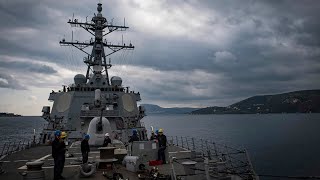 The Pentagon says US warship commercial ships attacked in Red Sea [upl. by Chrisoula]