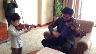 Bach D Minor Two Violins Concerto  吕思清和  Christian Li Aged 6 [upl. by Nagaer]