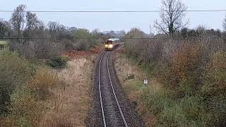 0825 GalwayLimerick train 🚆 at OBE 116 in Beagh on 27102024 [upl. by Anillek]