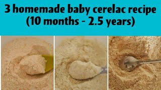 3 Homemade Cerelac Recipe  Weight Gain Recipe for babies breakfreecooking [upl. by Catharina430]