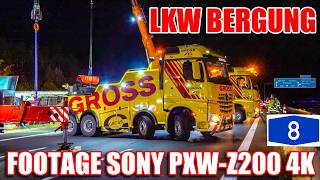 🟡 A8 BERGUNG LKW 🟡  ▶️ Footage Sony PXWZ200 4K XDCAM ◀️  Firma GROSS [upl. by Angeli]