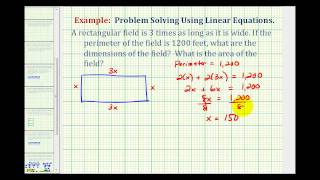 Ex Find the Dimensions and Area of a Field Given the Perimeter [upl. by Moselle527]