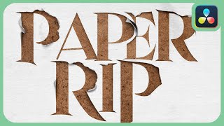 Master This Easy Paper Rip Transition  DaVinci Resolve [upl. by Ahsimrac]