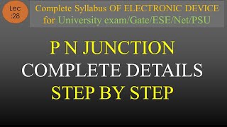 Lec28 PN Junction Diode Depletion Layer amp Built in Potential  EDC  R K Classes  Hindi [upl. by Roscoe]