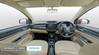 Honda Amaze 360° VIEW Honda Amaze 2018 complete 360 view  Honda Amaze Interior and Exterior [upl. by Veradis]