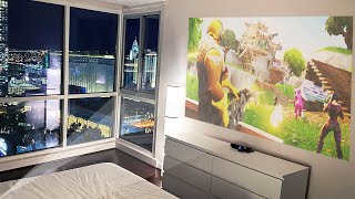 2020 Gaming Projector Bedroom Setup BenQ TH585 Projector Review [upl. by Stace]